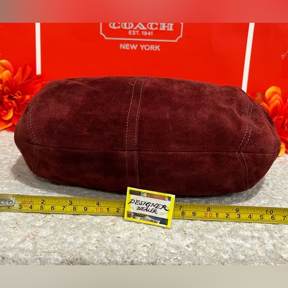 COACH RARE! Vintage Ergo Suede Burgundy Leather Hobo Shoulder Bag 9920 - Picture 9 of 16